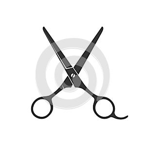 Barber scissors sign isolated on white background