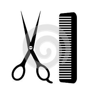 Barber scissors and comb icon