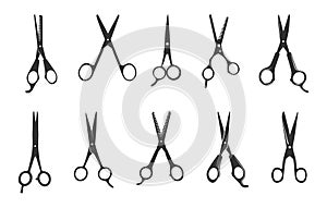 Barber scissors silhouette, Scissors silhouette, Hair scissors silhouette photo