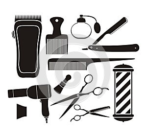 Barber shop equipment - pictogram