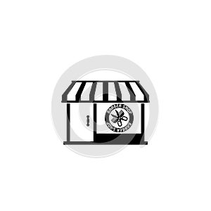 Barber shop glyph icon isolated on white background