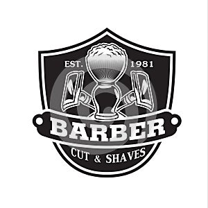 Barber Shop Hair Salon Hair Stylist Vintage logo Luxury Pomade Retro Royal Vector