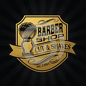 Barber Shop Hair Salon Hair Stylist Vintage  logo Luxury Pomade Retro Royal Vector