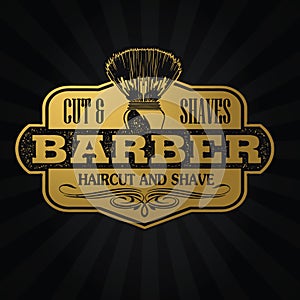 Barber Shop Hair Salon Hair Stylist Vintage  logo Luxury Pomade Retro Royal Vector