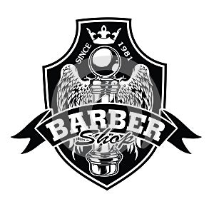 Barber Shop Hair Salon Hair Stylist Vintage  logo Luxury Pomade Retro Royal Vector