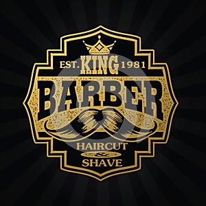 Barber Shop Hair Salon Hair Stylist Vintage  logo Luxury Pomade Retro Royal Vector