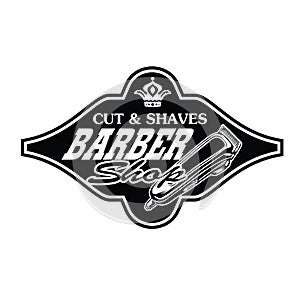 Barber Shop Hair Salon Hair Stylist Vintage logo Luxury Pomade Retro Royal Vector