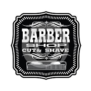 Barber Shop Hair Salon Hair Stylist Vintage logo Luxury Pomade Retro Royal Vector