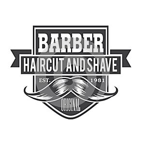 Barber Shop Hair Salon Hair Stylist Vintage logo Luxury Pomade Retro Royal Vector