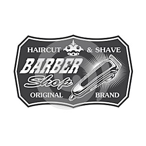 Barber Shop Hair Salon Hair Stylist Vintage  logo Luxury Pomade Retro Royal Vector