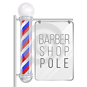 Barber Shop Pole Vector. Good For Design, Branding, Advertising. Space For Your Advertising. Isolated On White