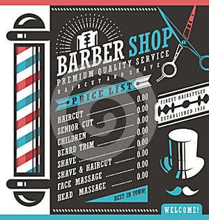 Barber Shop price list template