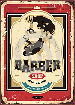 Barber shop retro poster design photo