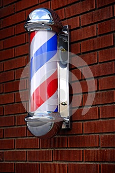 Barber Shop Sign Spining Pole Red White and Blue