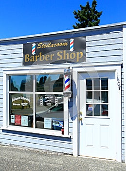 Barber shop in Steilacoom town. WA