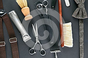 Barber Shop Tools And Equipment. Men`s Grooming Tools