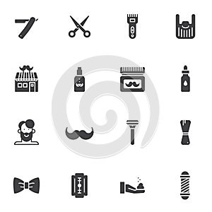 Barber shop vector icons set