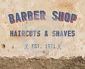 Barber sign on wall