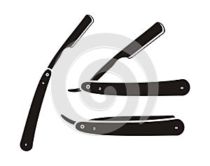 Barber straight edge razor - silhouette