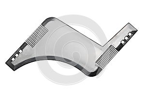 Barber Tools. Special Comb For Forming Line Of Beard. Isolated On White