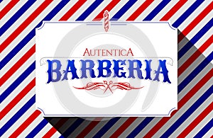 Barberia Autentica, Authentic Barbershop spanish text photo