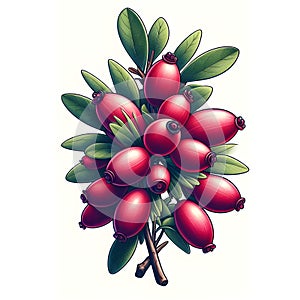 Barberry branch on white background