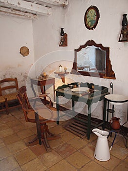 Barbers saloon, Grotta Mangiapane, Scurati, Sicily, Italy