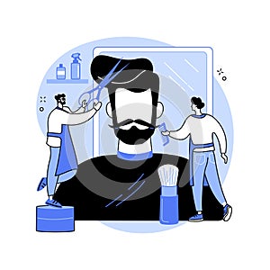 Barbershop abstract concept vector illustration.