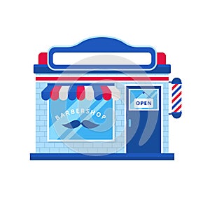 Barbershop building vector illustration in flat style