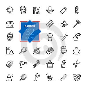 Barbershop Icon set. Vector Illustration