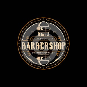 Barbershop premium vintage logo design