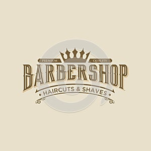 Barbershop premium vintage logo design