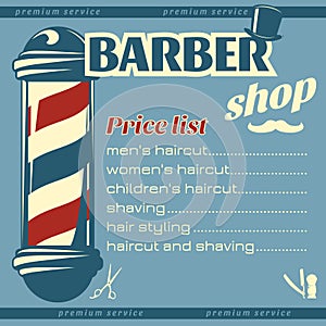 Barbershop Price List Template