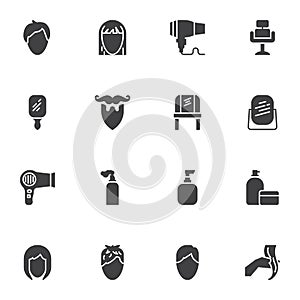 Barbershop service vector icons set