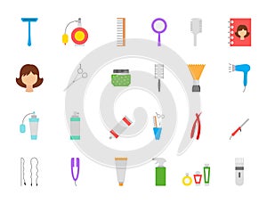 Barbershop vector icons set