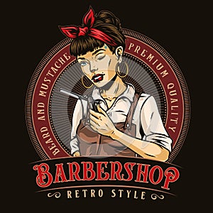 Barbershop vintage colorful design