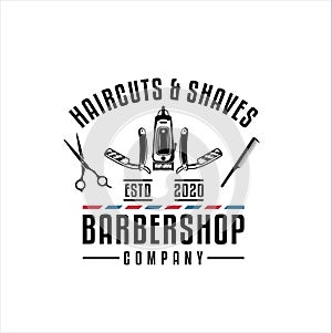 Barbershop vintage Logo design vector.