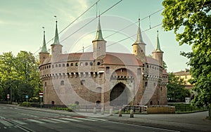 Barbican in Krakow city