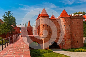 Barbican in the Old Town of Warsaw, Poland