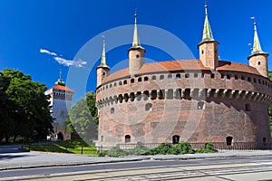 Barbican and St.Florian's Gate in Cracow - Poland photo