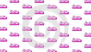 Barbie doll logo. Barbie is a fashion doll banner