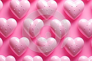 Barbie doll pink hearts valentines day background for romantic greetings and dating