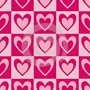 Barbie seamless pattern of hearts pink vector hearts background texture. Wallpaper for wrapping paper. Vector