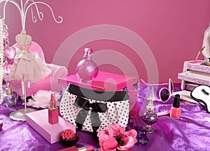 Barbie style fashion makeup vanity dressing table photo
