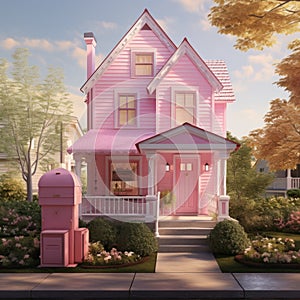 barbie style house ai generated