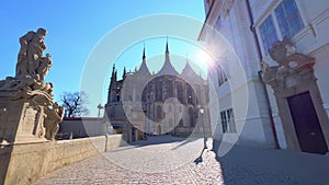 Barborska Street with St Barbara Cathedral, Kutna Hora, Czech Republic