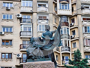 Barbu Catargiu Bronze Statue, Bucharest City, Romania