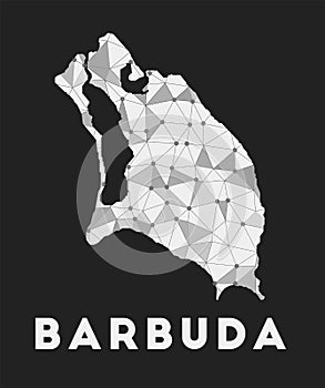 Barbuda - communication network map of island.
