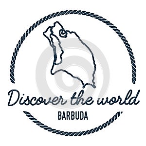 Barbuda Map Outline. Vintage Discover the World.