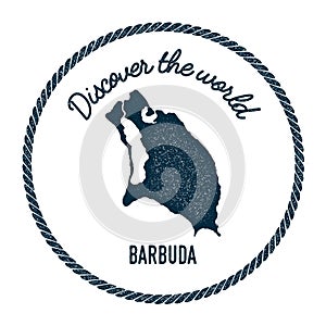 Barbuda map in vintage discover the world.